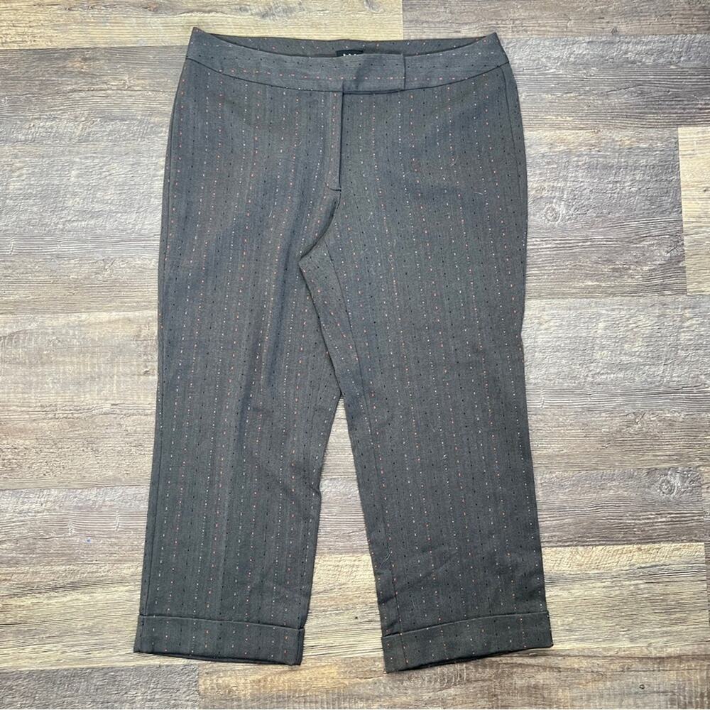 R.Q.T. Gray pinstriped straight leg business casual crop dress pants sz 14 B134